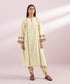 Women's Pret Dobby Embroidered Off White A-Line Shirt